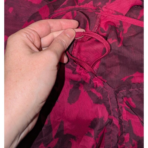 Simply Vera Vera Wang Dress XXL Women's Pink Vneck Ruffle A Line Slip Lining - Picture 9 of 9